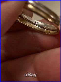 James Avery Original Lovers Knot Ring Sterling Silver 14K Yellow Gold Size 10