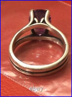 James Avery Oval Amethyst Ring Large Stone Size 9