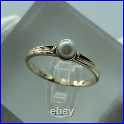James Avery Pearl Ring 14k Yellow Gold Size 6.5 Very Rare and Retired