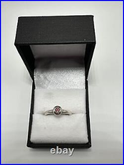 James Avery Pink Sapphire Birthstone Remembrance Ring Sterling Silver Size 7