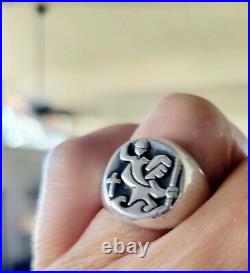 James Avery RARE St. Christopher Ring Vintage Piece, HARD TO FIND! Sz 9