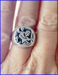 James Avery RARE St. Christopher Ring Vintage Piece, HARD TO FIND! Sz 9