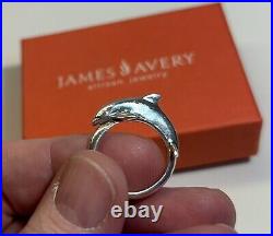James Avery RETIRED HARD TO FIND Sterling Silver 3D Dolphin Ring