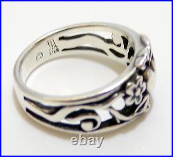 James Avery RETIRED STERLING SILVER Nice BAND Heart OPEN SCROLL RING Sz 5