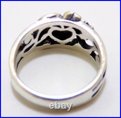 James Avery RETIRED STERLING SILVER Nice BAND Heart OPEN SCROLL RING Sz 5