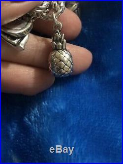 James Avery Rare Retired 3d Pineapple Charm Sterling Silver No Jump Ring
