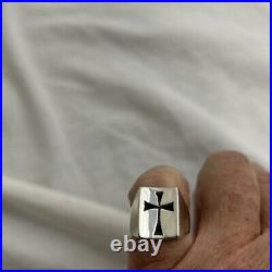 James Avery Rare Retired 925 Sterling Silver Concave Cross Ring Size 6