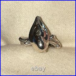 James Avery Rare Retired Bird On Branch Ring Silver Size 5.5
