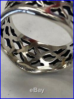James Avery Rare Retired Sterling Silver Open Cut Tulip Wavy Band Ring Size 10