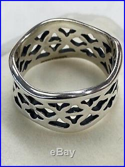 James Avery Rare Retired Sterling Silver Open Cut Tulip Wavy Band Ring Size 10