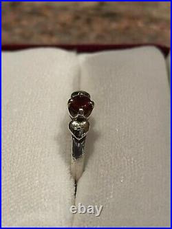 James Avery Red Garnet Heart Ring 14kt Gold & Sterling Silver -Retired And Rare