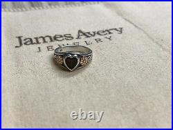James Avery Red Garnet Heart Ring 14kt Gold & Sterling Silver, Size 6