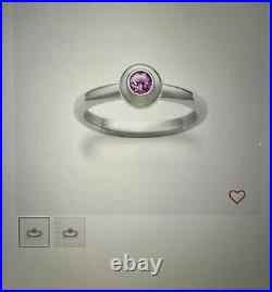 James Avery- Remembrance Pink Sapphire (October) Birthstone Ring-EUC