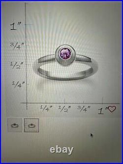 James Avery- Remembrance Pink Sapphire (October) Birthstone Ring-EUC