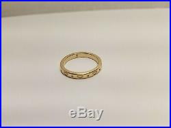 James Avery Retired 14K. 585 Yellow Gold Heart Band Ring Size 8 3/4 JA