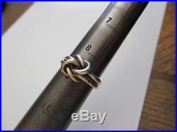 James Avery Retired 14K Gold & 925 Sterling Original Lovers Knot Ring Size 8-3/4