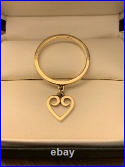 James Avery Retired 14K Gold Ring with Heart Charm sz 8