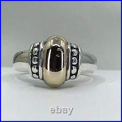 James Avery Retired 14K Gold and Sterling Silver Antiqued Beaded Sz 7