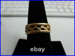 James Avery Retired 14K Yellow Gold Leaf Band Ring Size 9.5