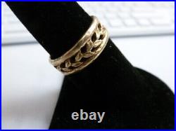 James Avery Retired 14K Yellow Gold Leaf Band Ring Size 9.5