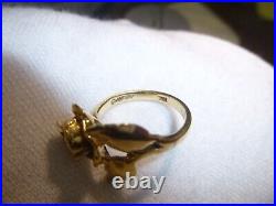James Avery Retired 14K Yellow Gold Rose Ring Size 4 RARE