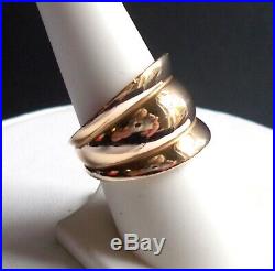 James Avery Retired 14K Yellow Gold Tapered Fluted Stacked Band Ring Size 8