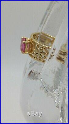 James Avery Retired 14 K Gold Pink Sapphire Ring Size 8