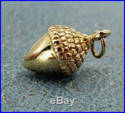 James Avery Retired 14k Acorn Solid Gold Heavy Uncut Ring Mint