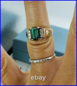 James Avery Retired 14k Barcelona Emerald Diamond Ring Size8.5