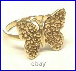 James Avery Retired 14k Gold Margarita Daisy Butterfly Ring, Size 6.75