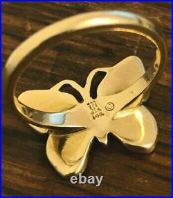 James Avery Retired 14k Gold Margarita Daisy Butterfly Ring, Size 6.75