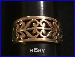 James Avery Retired 14k Gold Open Adorned Band Ring Size 7.25