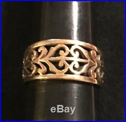 James Avery Retired 14k Gold Open Adorned Band Ring Size 7.25
