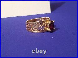 James Avery Retired 14k Gold Red Garnet Adoree Ring Size 7 Rare! 6.73 Grams