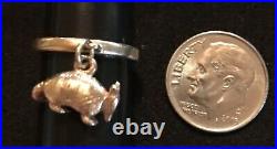 James Avery Retired 14k Gold Ring Dangle Pinky 3D Armadillo Size 3.5