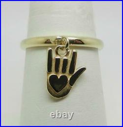 James Avery Retired 14k Gold Sign Of Love Dangle Ring Size 8 Rare- Lb3191