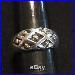 James Avery Retired 14k Gold & Sterling Silver Bead Lattice Ring Size 6.5