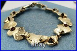 James Avery Retired 14k Hammered Heart Link charm Bracelet Solid Gold Fun 2 Wear