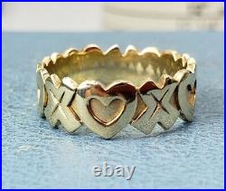 James Avery Retired 14k Heart & X Ring Sz 10