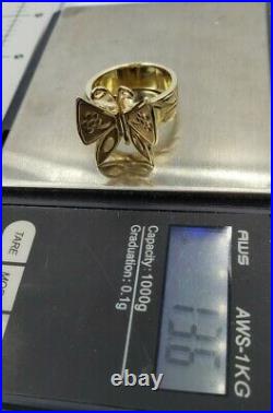 James Avery Retired 14k Mariposa Sz8 Heaviest Version In Solid Condition
