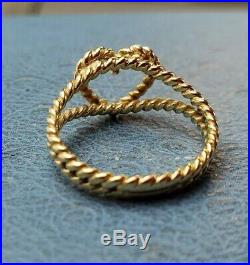James Avery Retired 14k Twisted Rope Heart Ring Size 7
