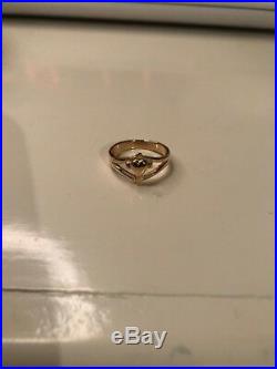 James Avery Retired 14k Yellow Gold Cross With Heart Ring
