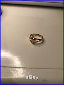 James Avery Retired 14k Yellow Gold Cross With Heart Ring