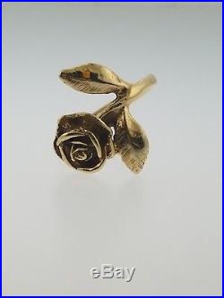 James Avery Retired 14k Yellow Gold Rose Ring Size 5.5