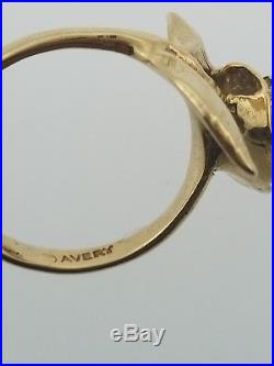 James Avery Retired 14k Yellow Gold Rose Ring Size 5.5