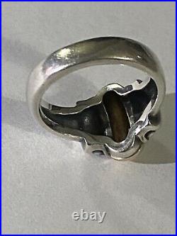 James Avery Retired 14kt Gold & Sterling Beaded Oval Dome Ring Size 5.25 Rare