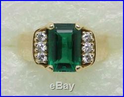 James Avery Retired 18k Gold Barcelona Emerald Diamond Ring Size 6.75 Lb3015