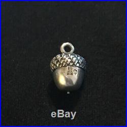 James Avery Retired 3d Acorn Charm Sterling Silver No Jump Ring