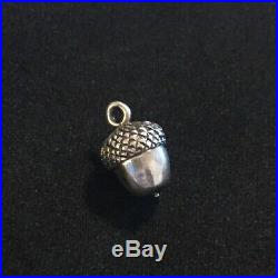 James Avery Retired 3d Acorn Charm Sterling Silver No Jump Ring
