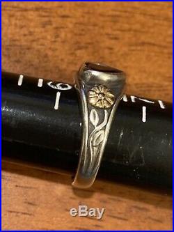 James Avery Retired 925SS & 14k Gold Amathyst Heart Ring Sz 6.5Gift Bx